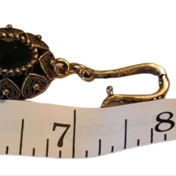 ๐๐Christmas Present๐๐ LUCKY~ GOLDTONE &BLACK ANTIQUE STATEMENT BRACELET~ - Picture 5 of 9